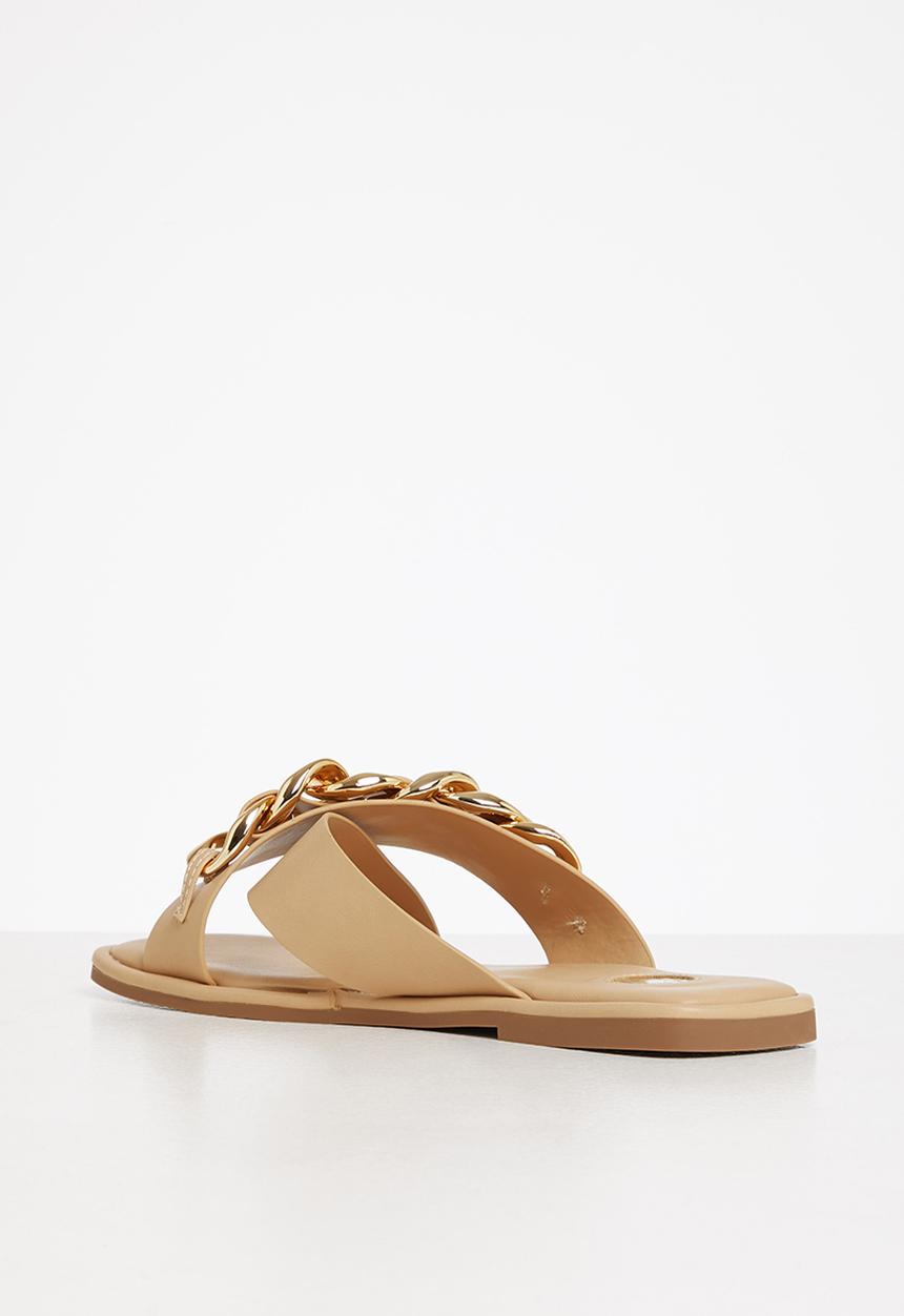 Footwork - Gemini chain cross strap sandal - beige