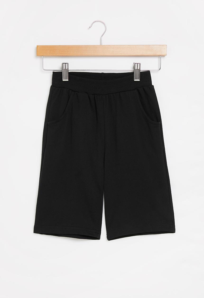 Pop Candy - Boys plain fleece shorts - black