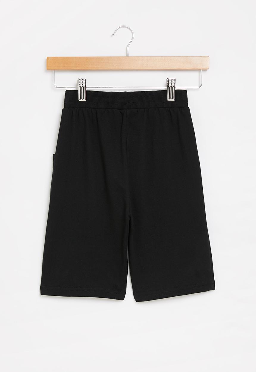 Pop Candy - Boys plain fleece shorts - black