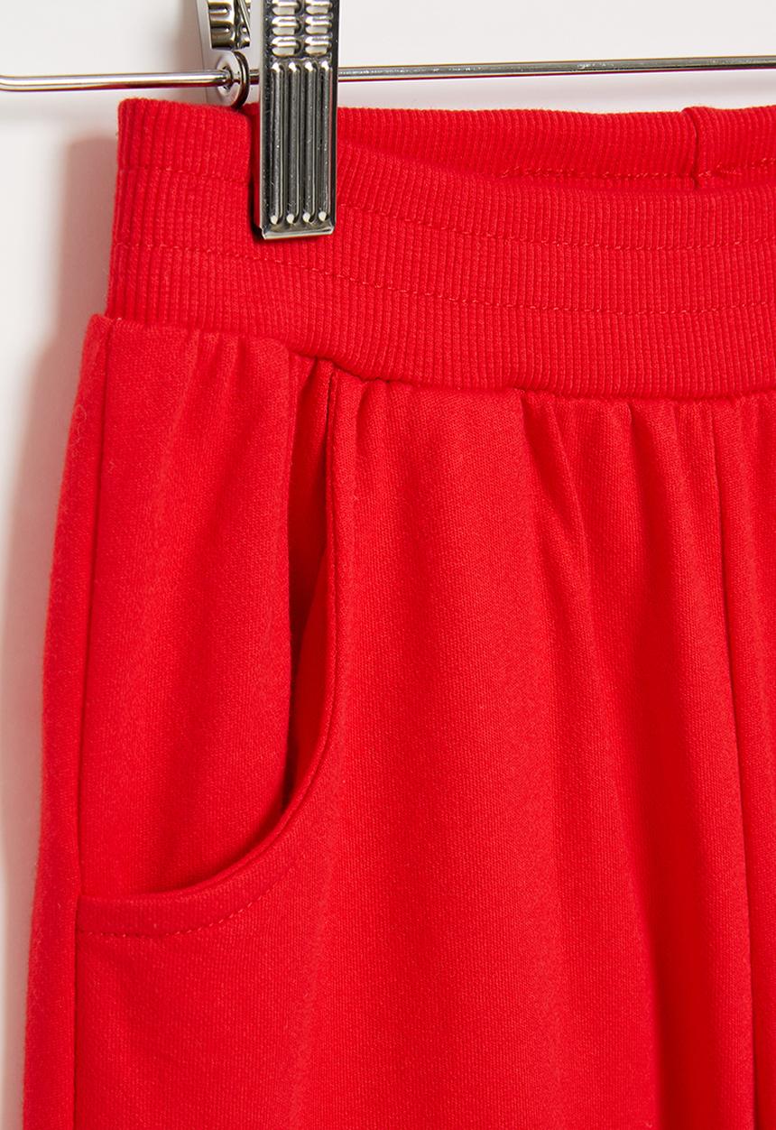 Pop Candy - Boys plain fleece shorts - red