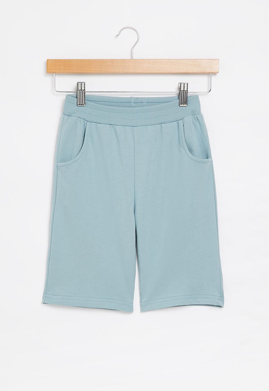 Pop Candy - Boys plain fleece shorts - blue