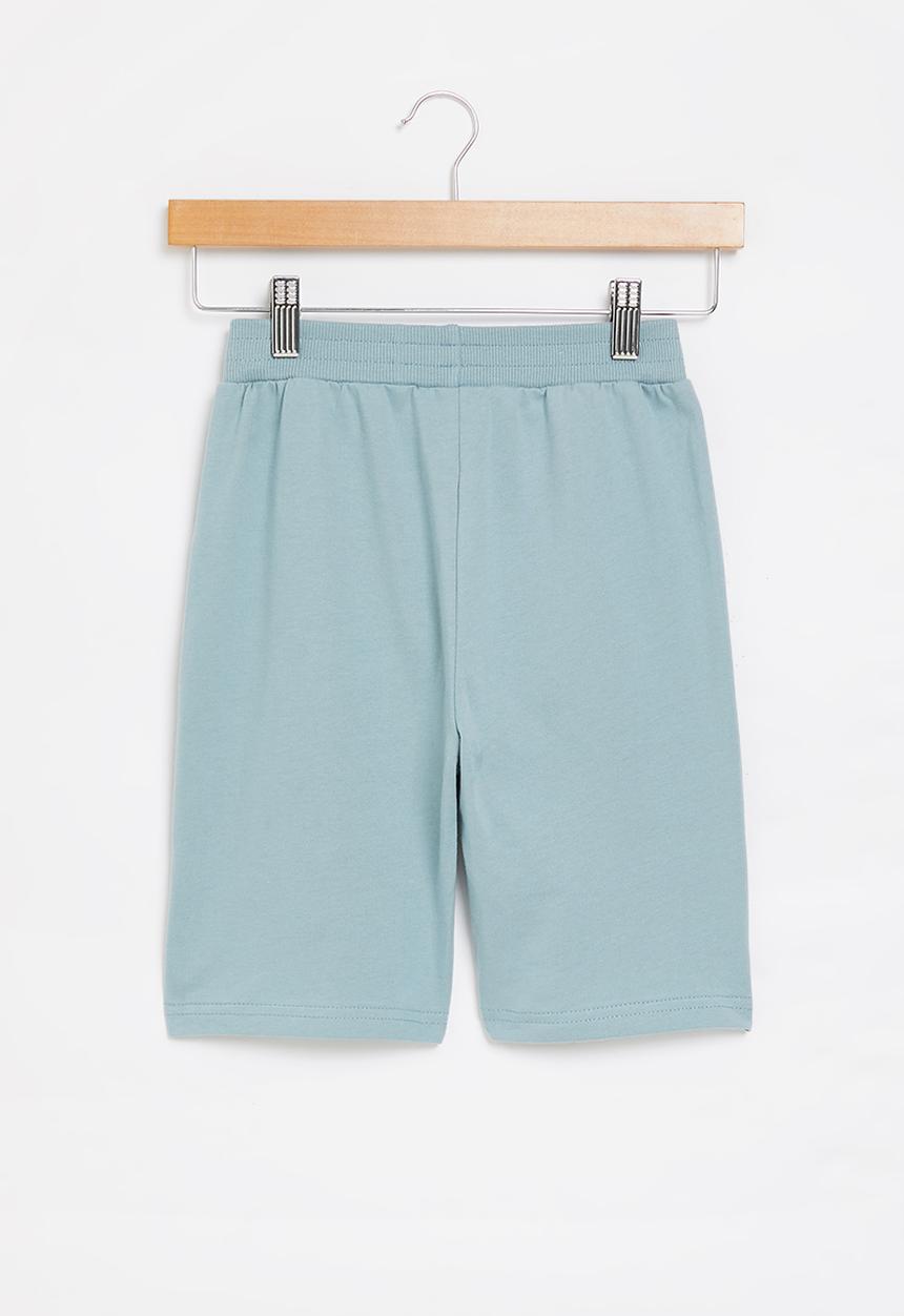 Pop Candy - Boys plain fleece shorts - blue