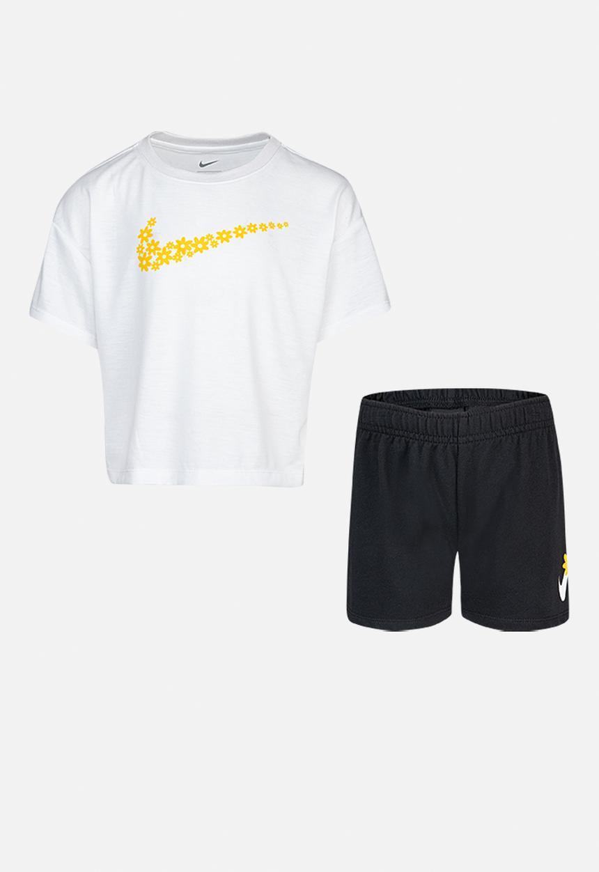 Nike - Nkg sport daisy mesh short set - black & white