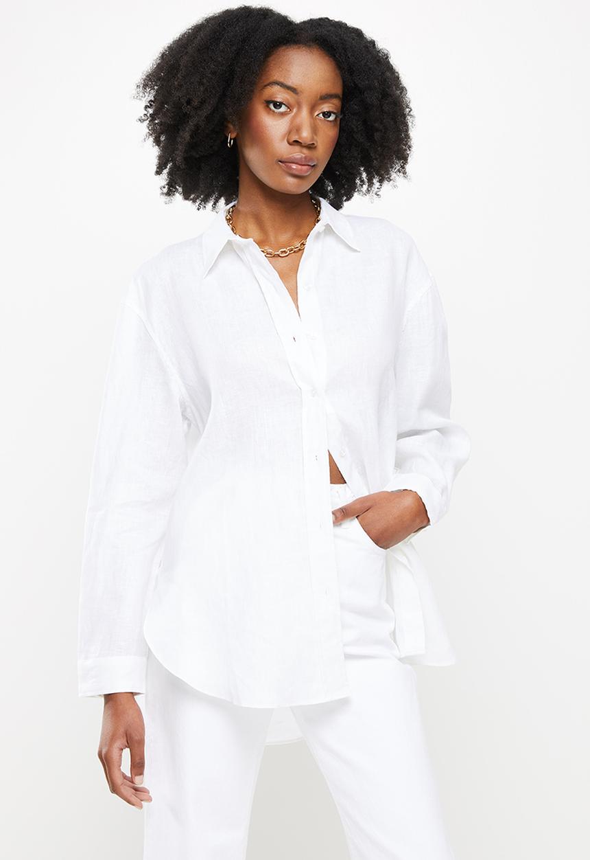 Me&B - Longer length long sleeve shirt - white