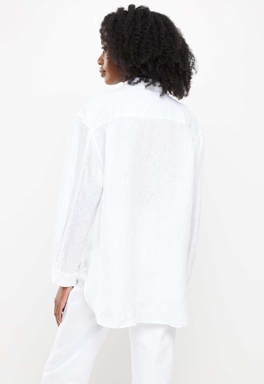 Me&B - Longer length long sleeve shirt - white