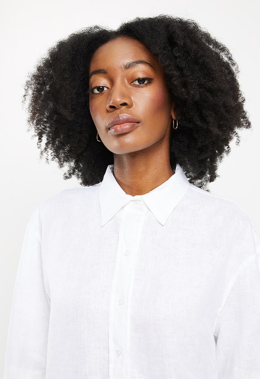Me&B - Longer length long sleeve shirt - white