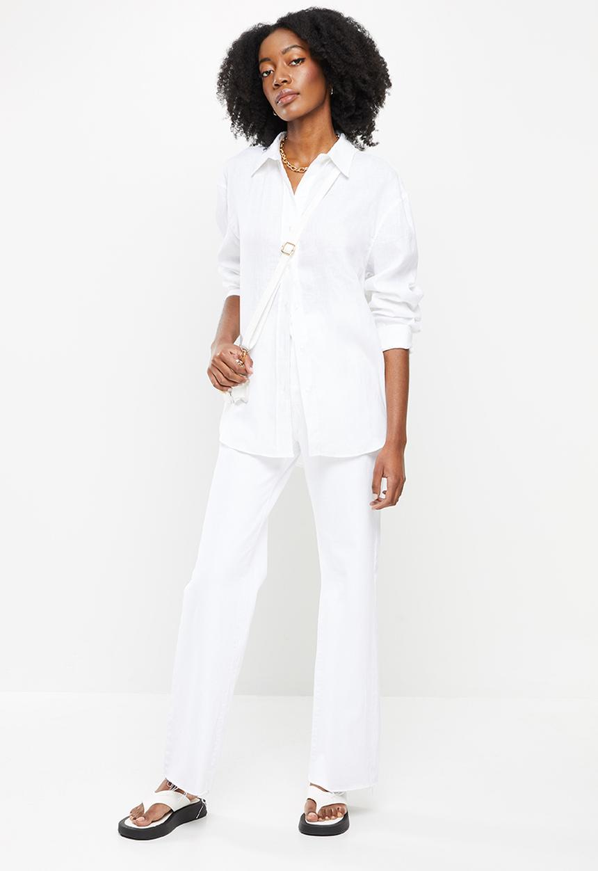 Me&B - Longer length long sleeve shirt - white