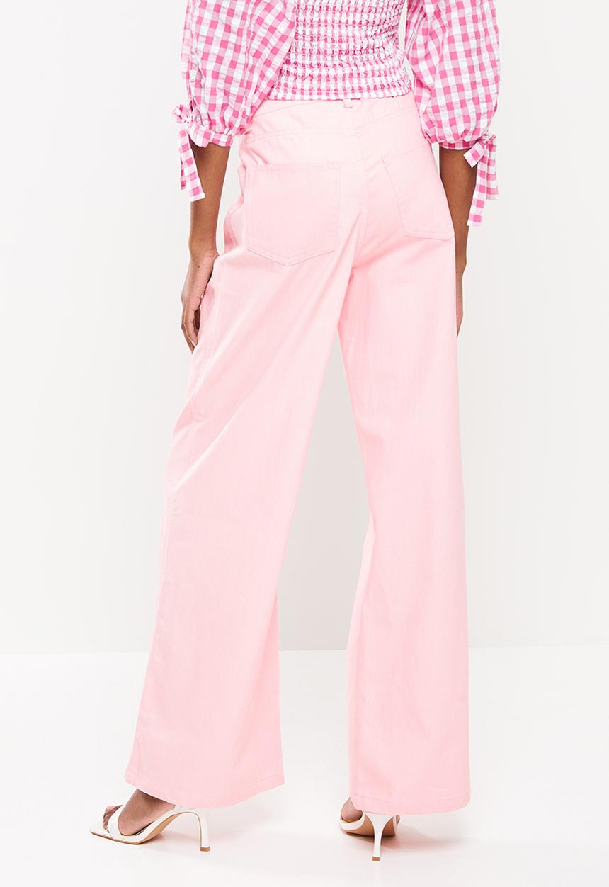 Me&B - High waisted wide leg jeans - pink