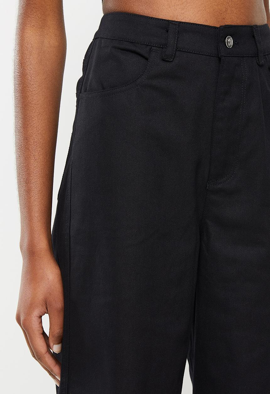 Me&B - High waisted wide leg jeans - black
