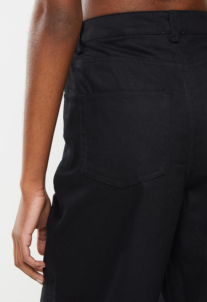 Me&B - High waisted wide leg jeans - black