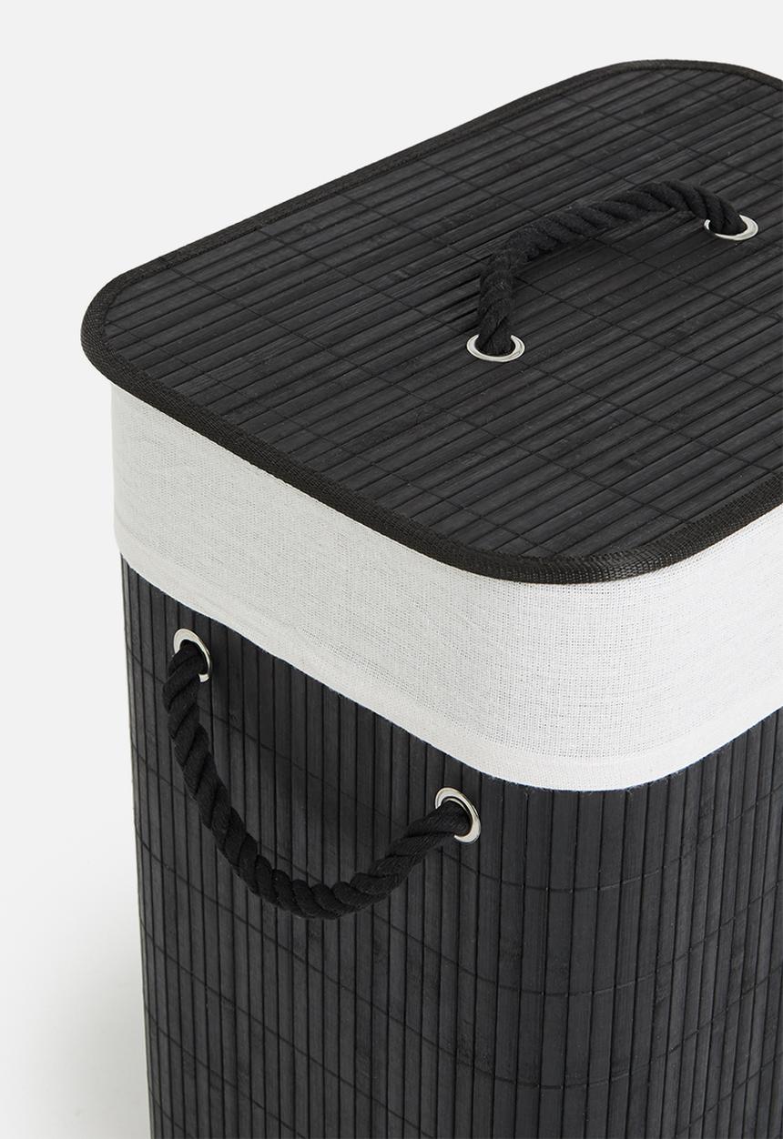 Storage Solutions - Bamboo laundry basket-black