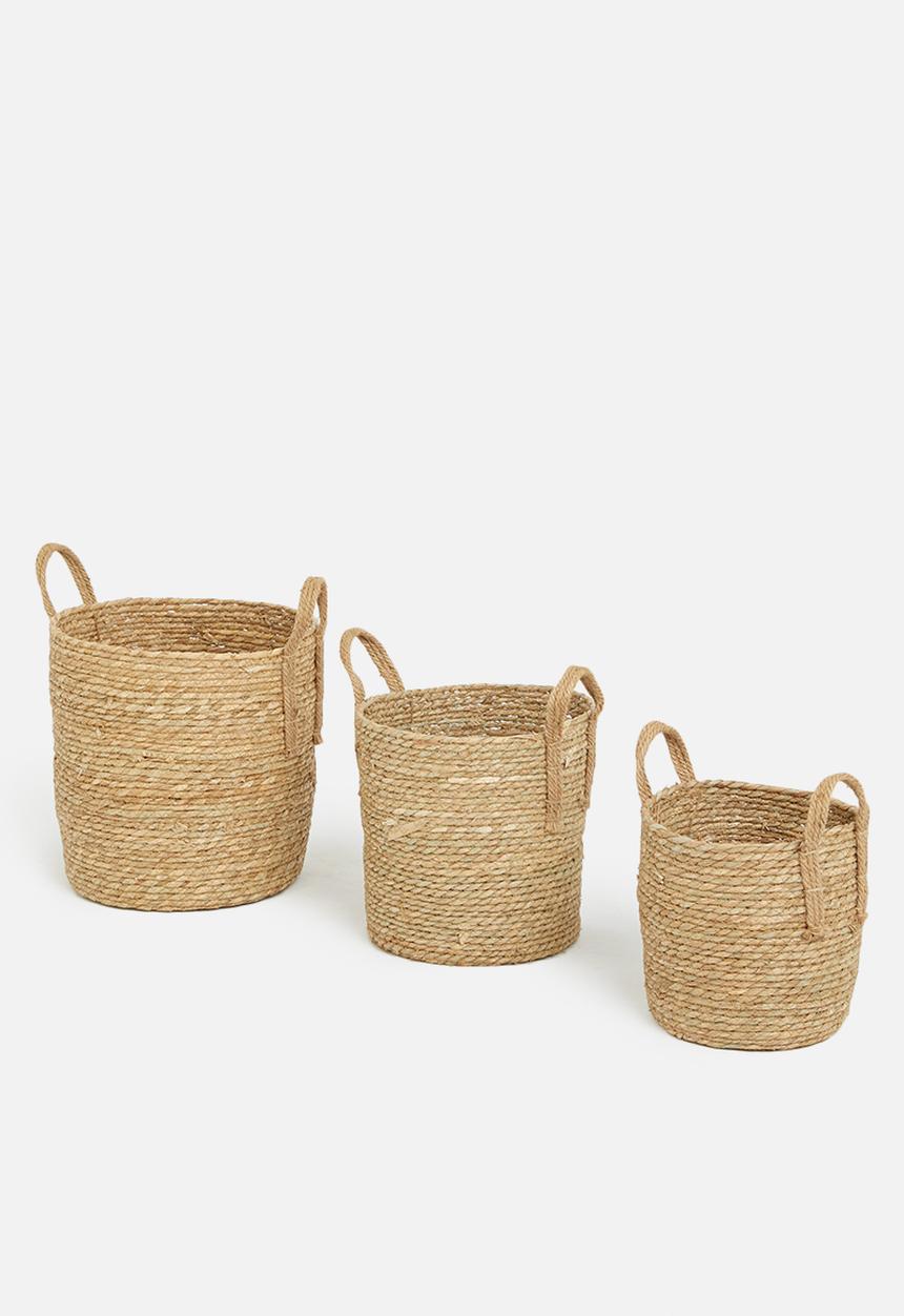 Storage Solutions - Willow basket set of 3 - natural