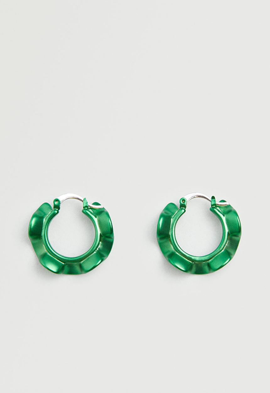 MANGO - Asymmetric earrings - green