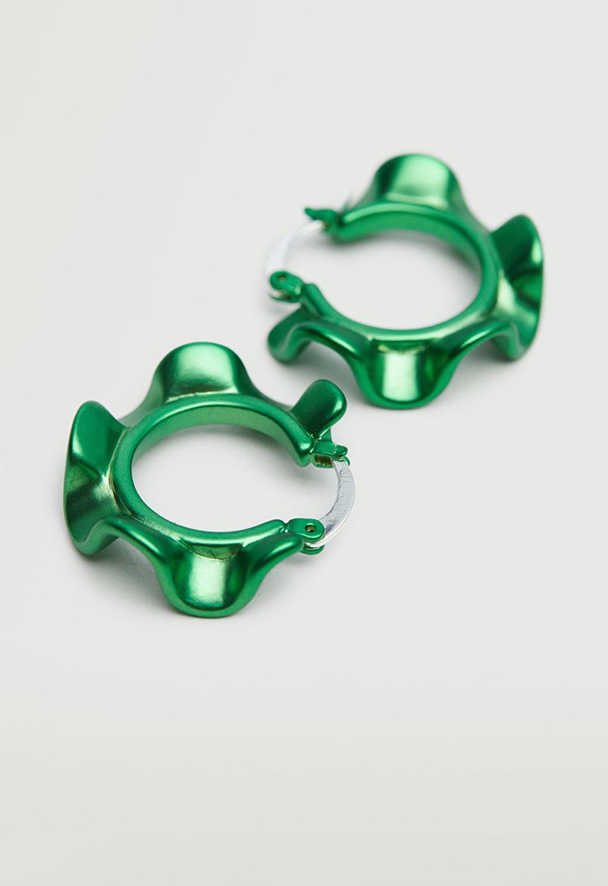 MANGO - Asymmetric earrings - green