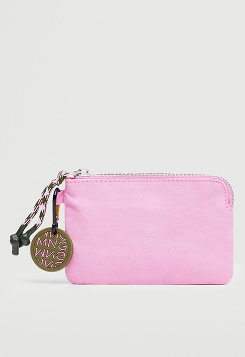 MANGO - Logo coin purse with zip - bubblegum pink