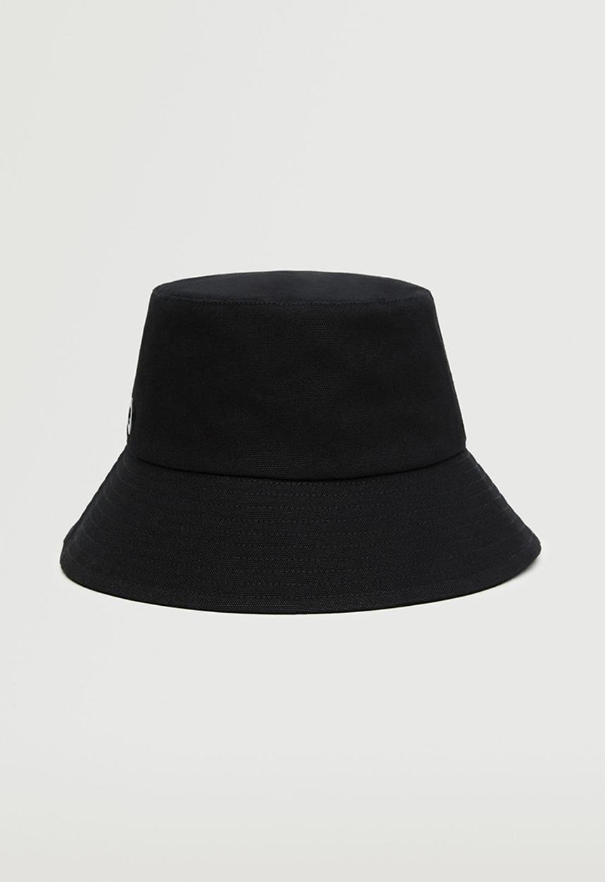 MANGO - Cotton bucket hat - black
