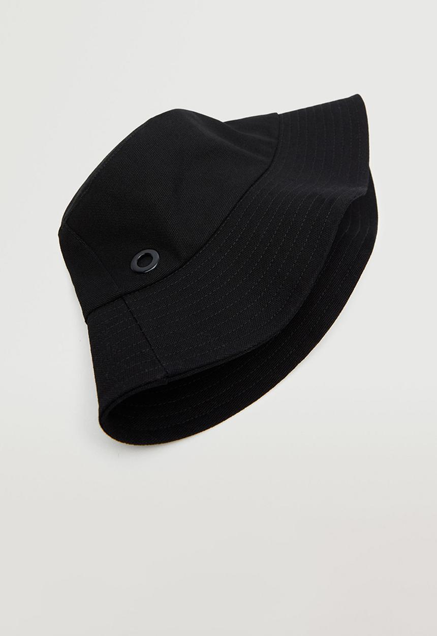 MANGO - Cotton bucket hat - black