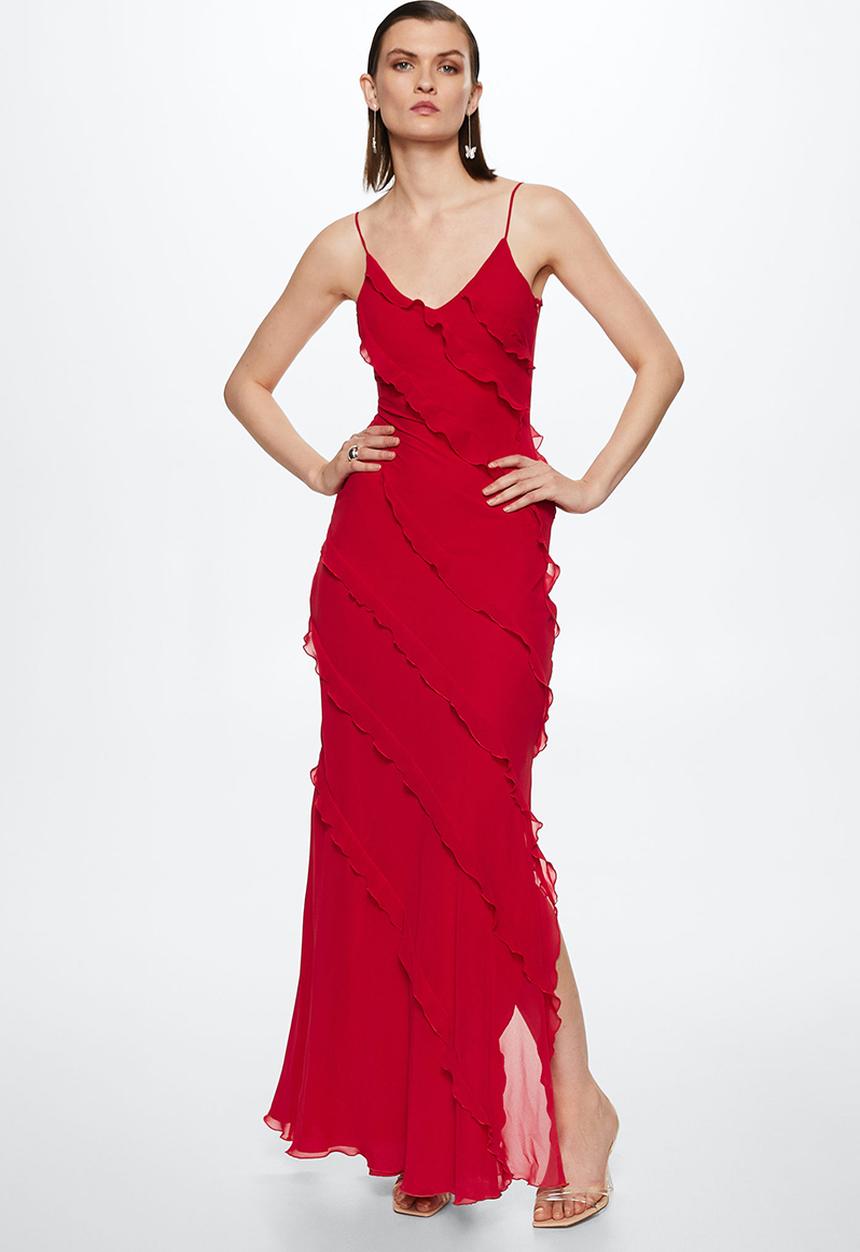 MANGO - Dress sur - red