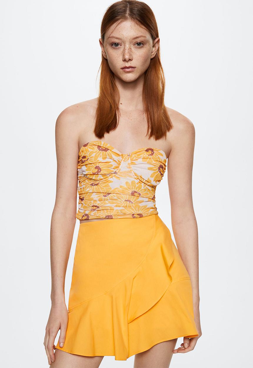 MANGO - Skirt zebri - yellow