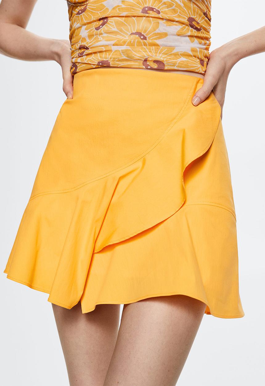 MANGO - Skirt zebri - yellow