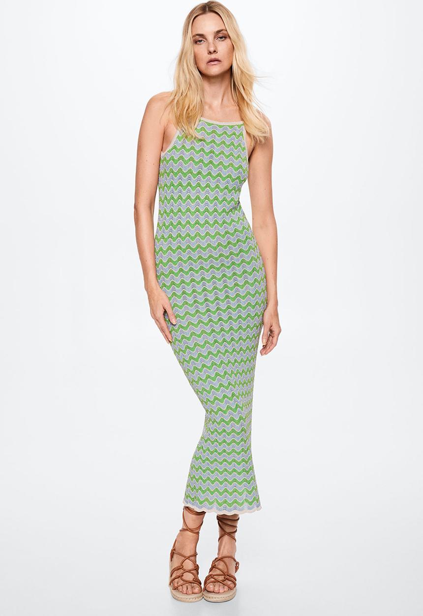 MANGO - Dress wava - green