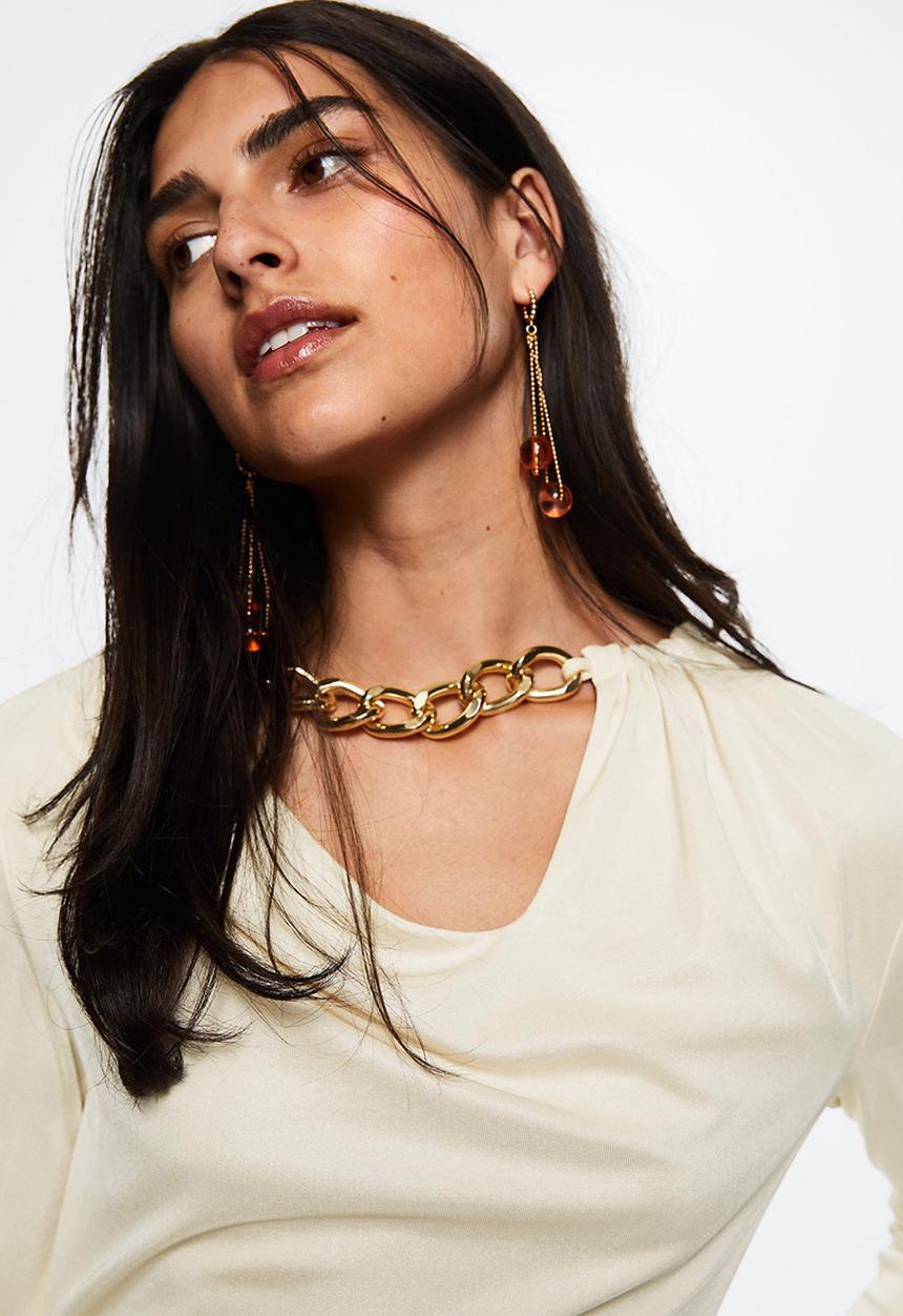 MANGO - Dress oro-a - light beige