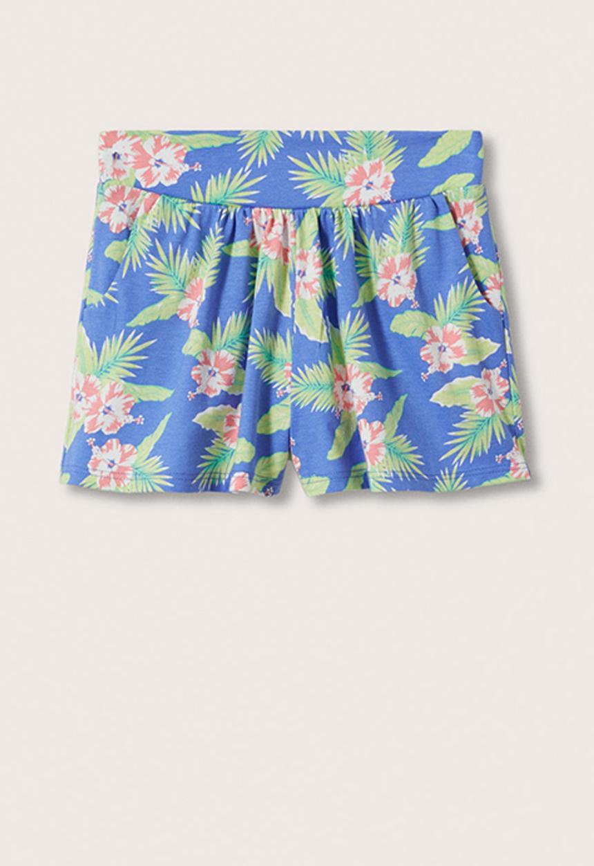 MANGO - Shorts hibiscup - light blue