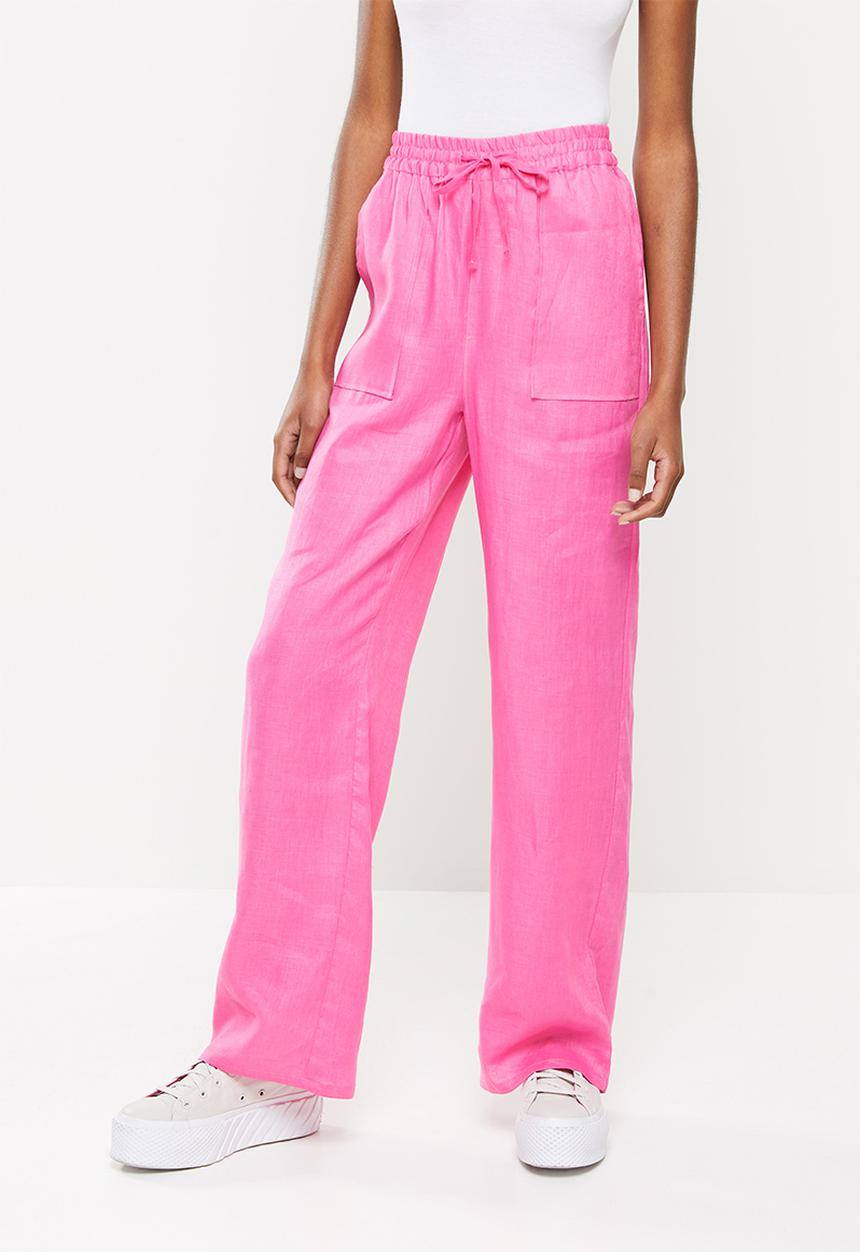 Me&B - Wide leg drawstring pants - hot pink