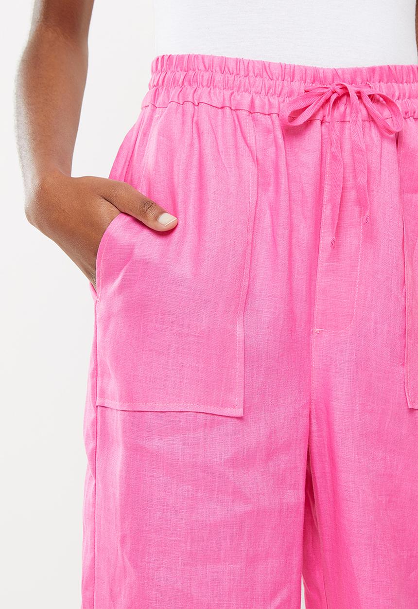 Me&B - Wide leg drawstring pants - hot pink