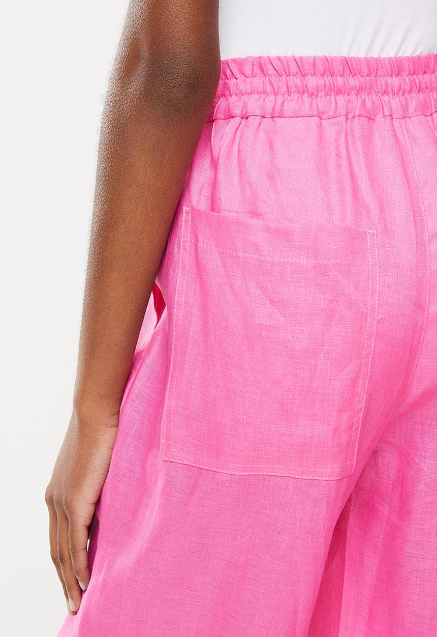 Me&B - Wide leg drawstring pants - hot pink
