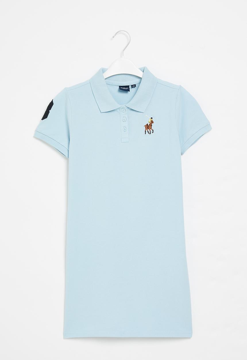 POLO - Girls numerical golfer dress - light blue