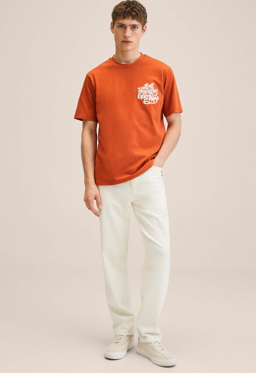 MANGO - Queen transform everything t-shirt - orange