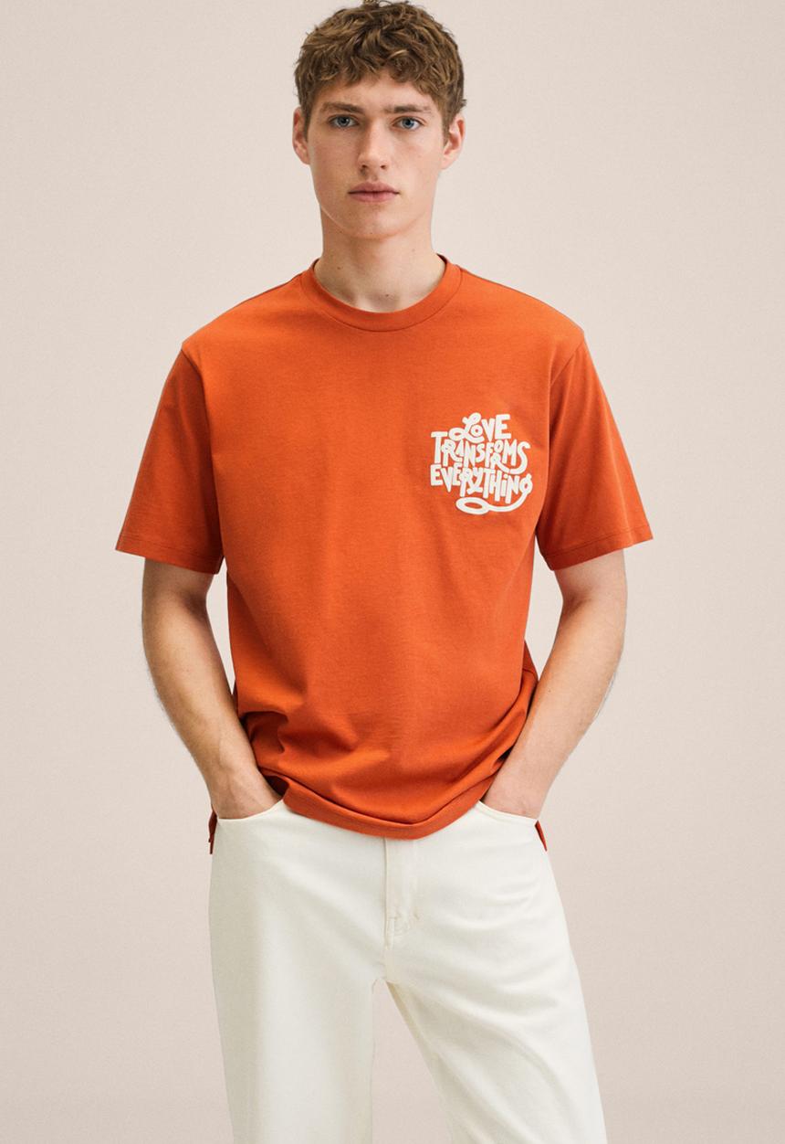 MANGO - Queen transform everything t-shirt - orange