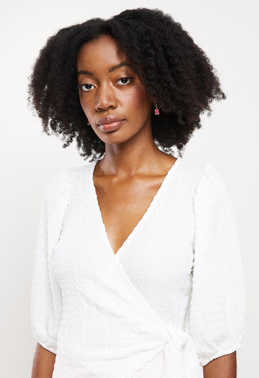 Me&B - Plain wrap top - white