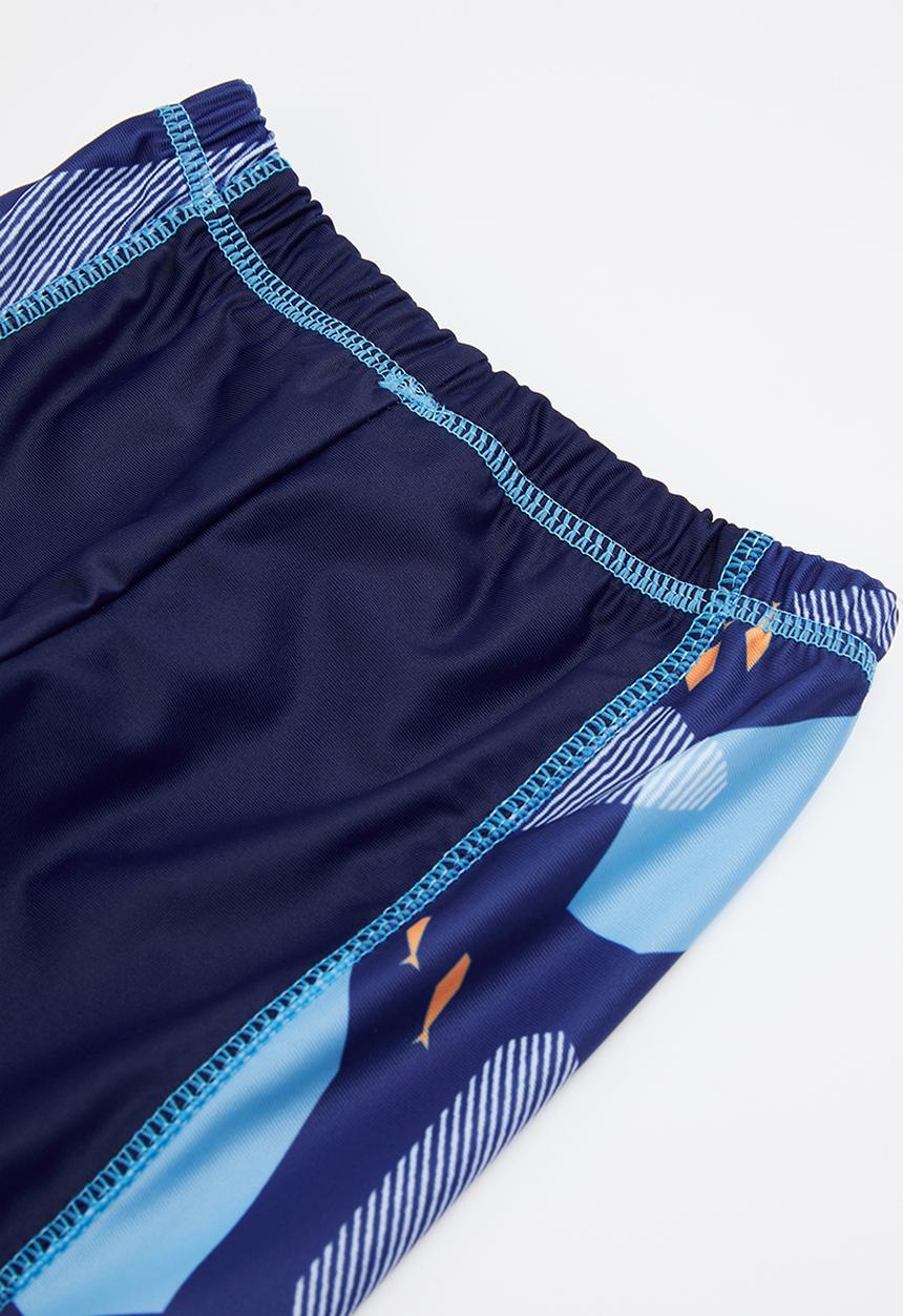 Pop Candy - Boys whale printed long sleeve swim set - blue