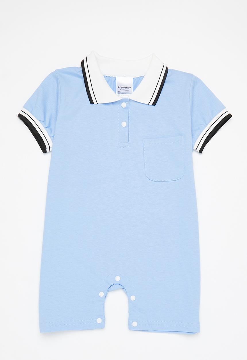 Pop Candy - Boys golf babygrow - light blue