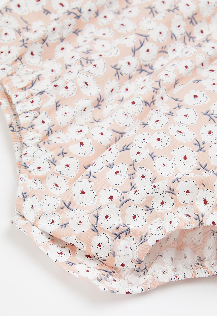 Pop Candy - Floral short sleeve playsuit - white & multi