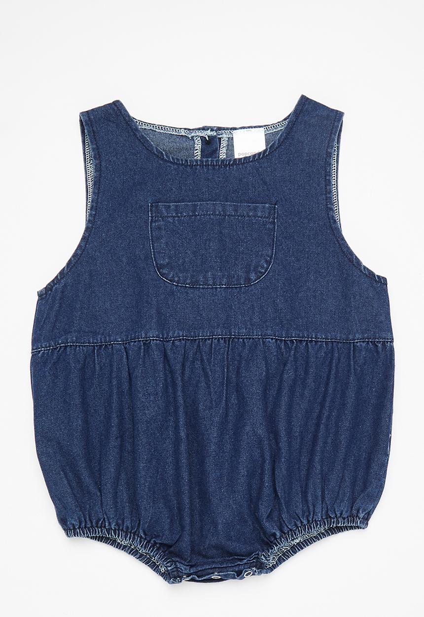 Pop Candy - Baby denim playsuit - blue