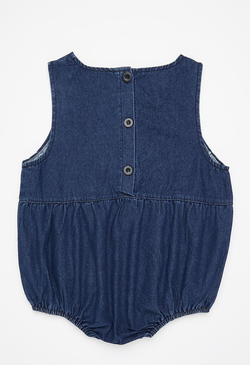 Pop Candy - Baby denim playsuit - blue