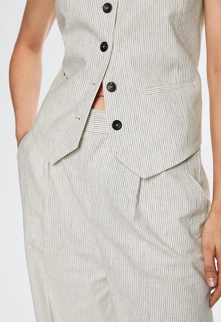 MANGO - Waistcoat sherlock - light beige