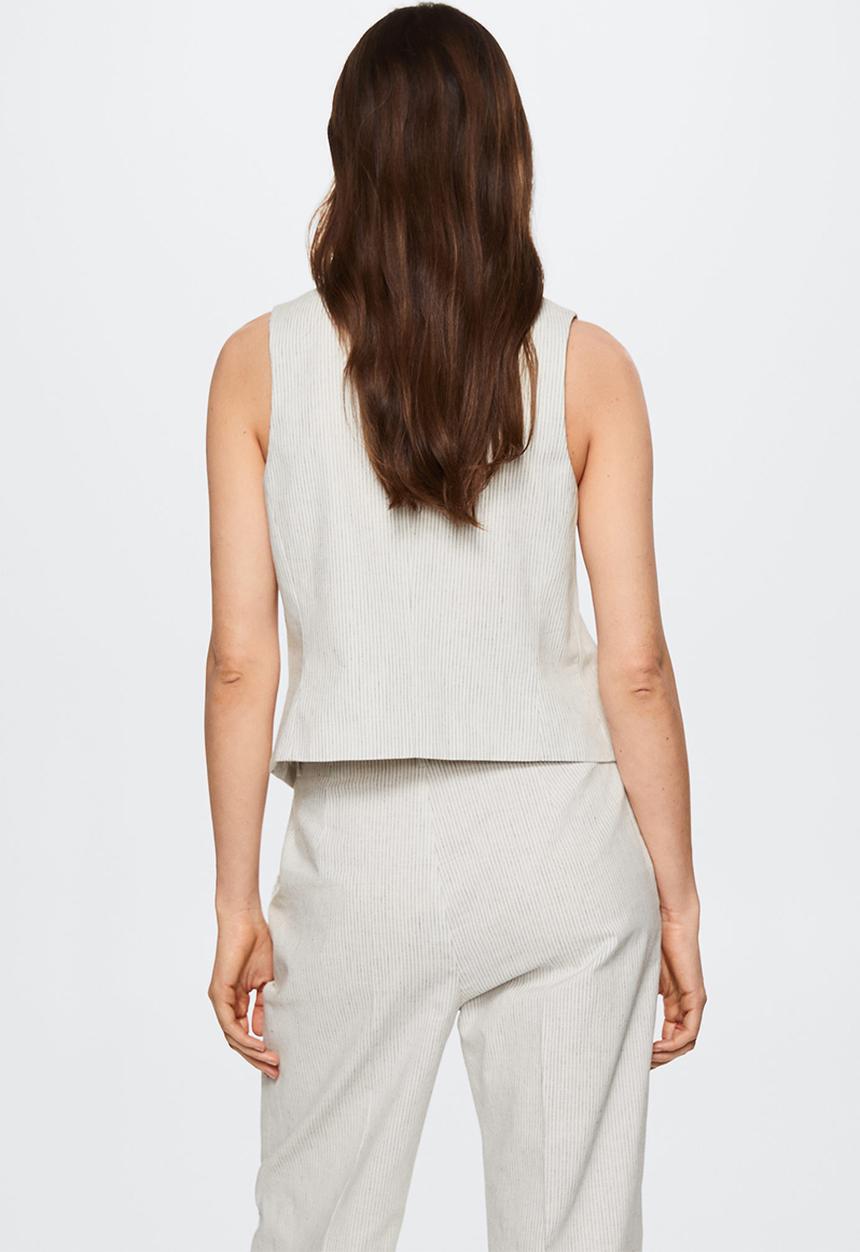 MANGO - Waistcoat sherlock - light beige