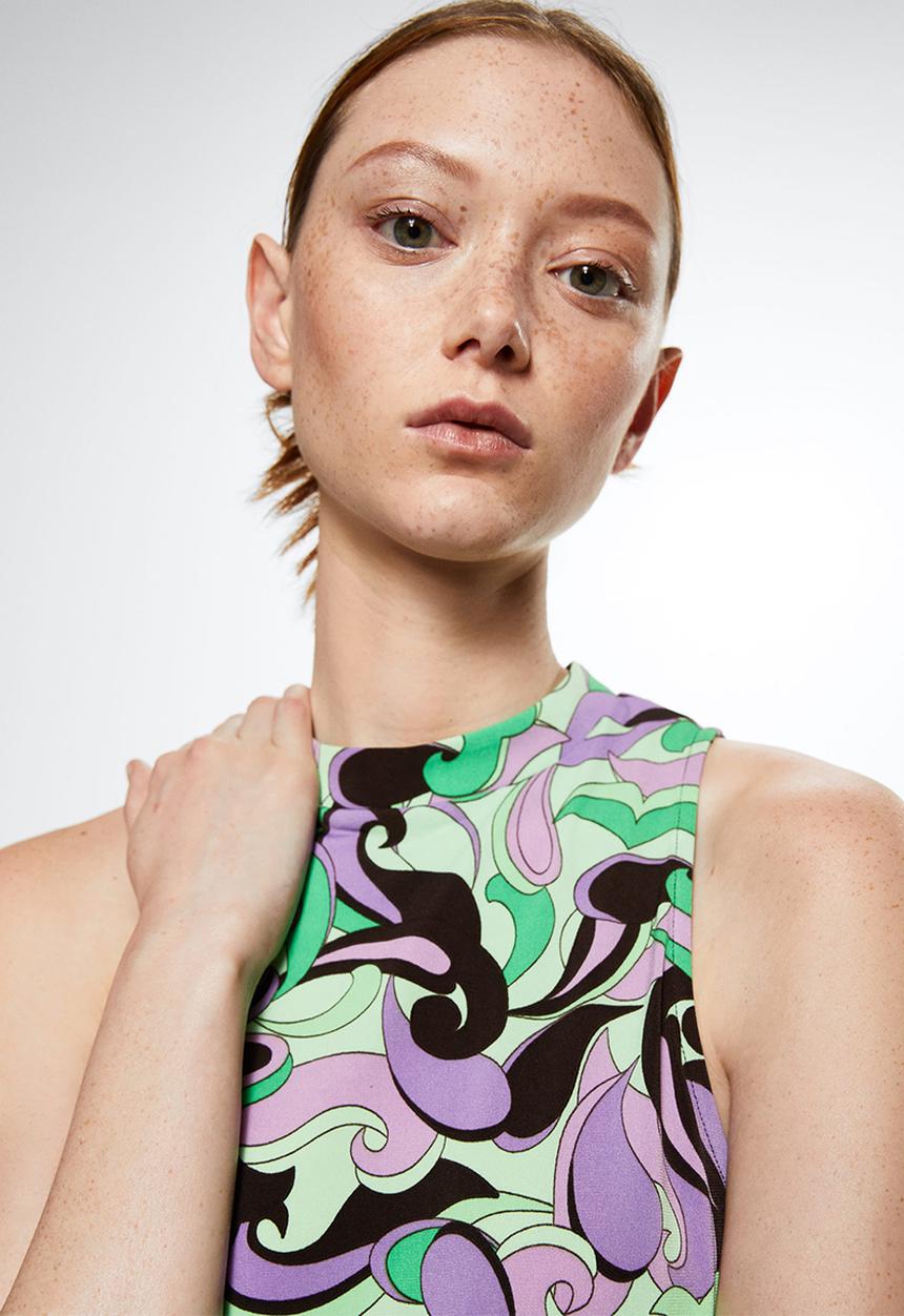 MANGO - Dress cinti - green