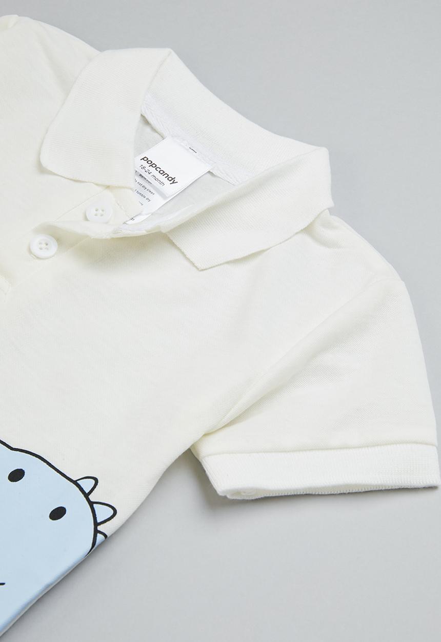Pop Candy - Dino golfer & short set - white & black