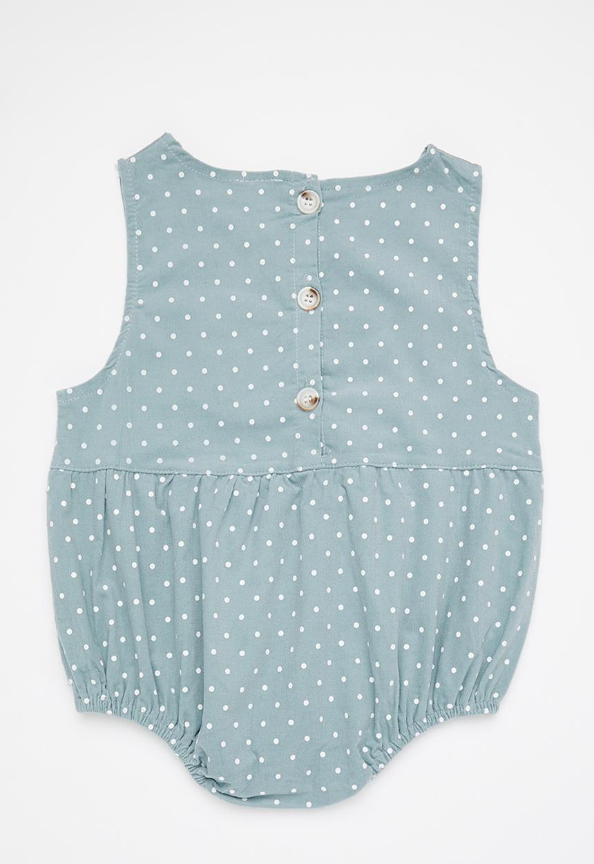 Pop Candy - Baby spot denim playsuit - grey