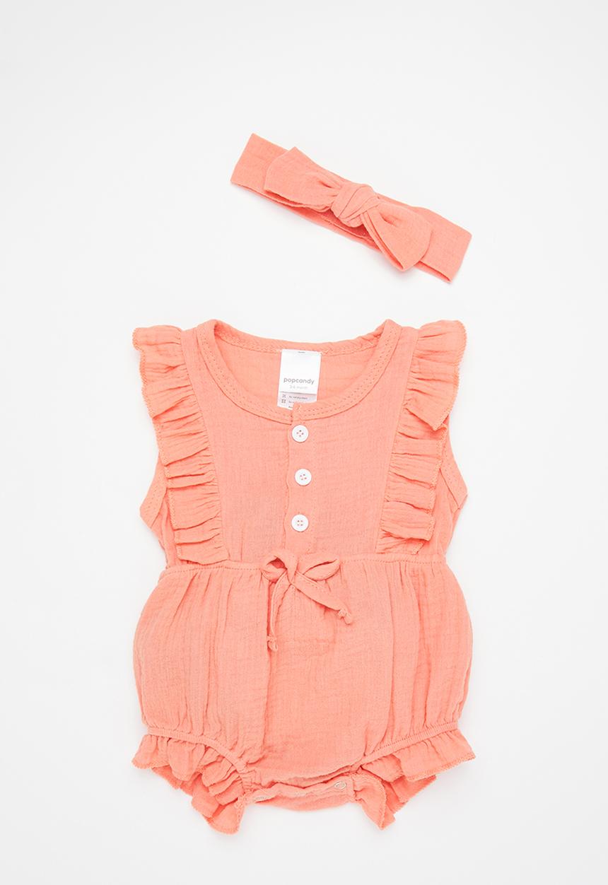 Pop Candy - Playsuit & headband set - coral