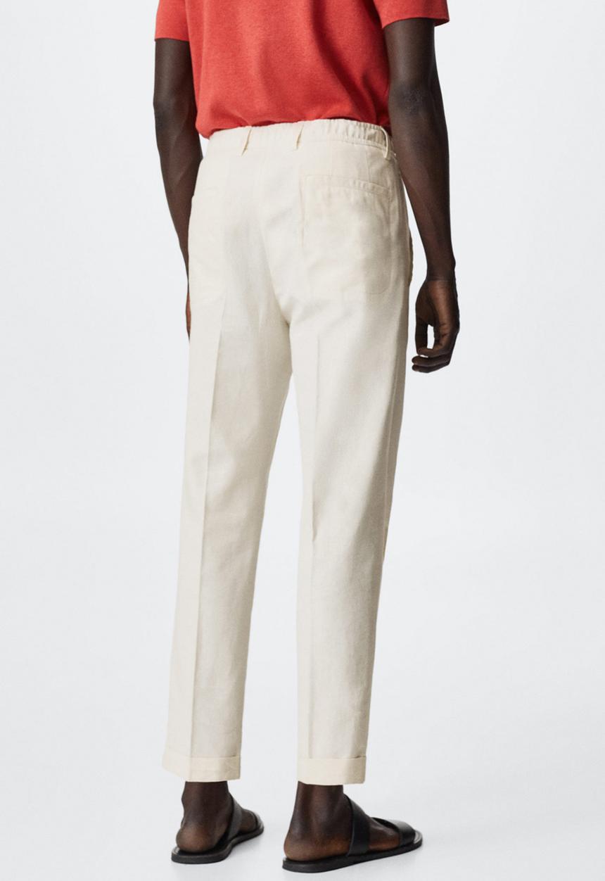 MANGO - Flak trousers - cream