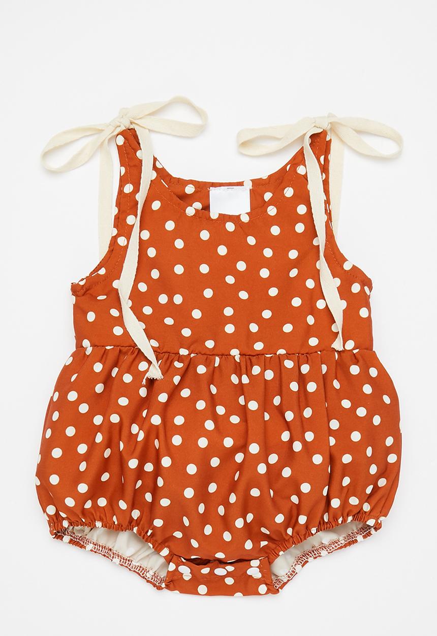 Pop Candy - Baby floral playsuit - brown
