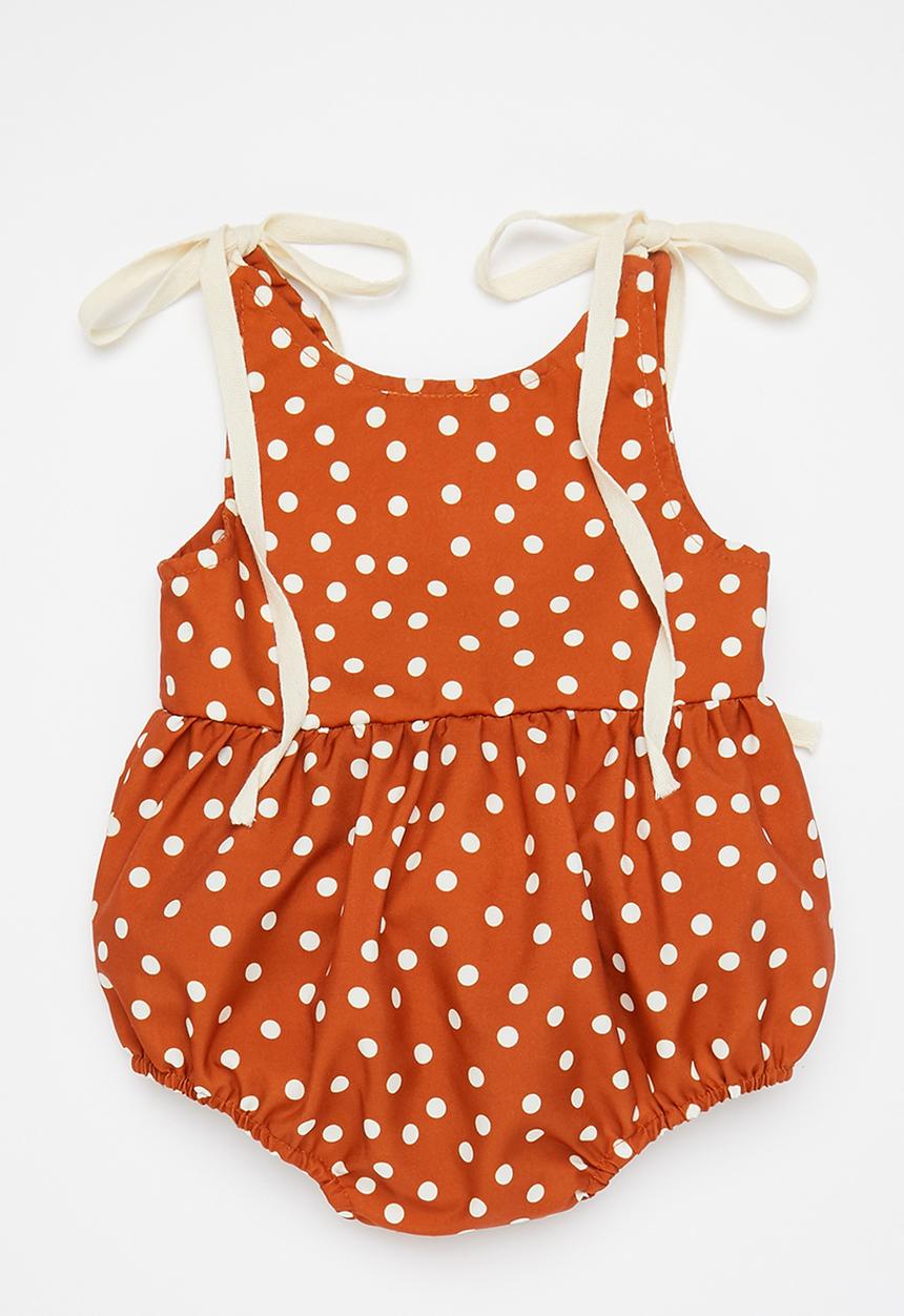 Pop Candy - Baby floral playsuit - brown