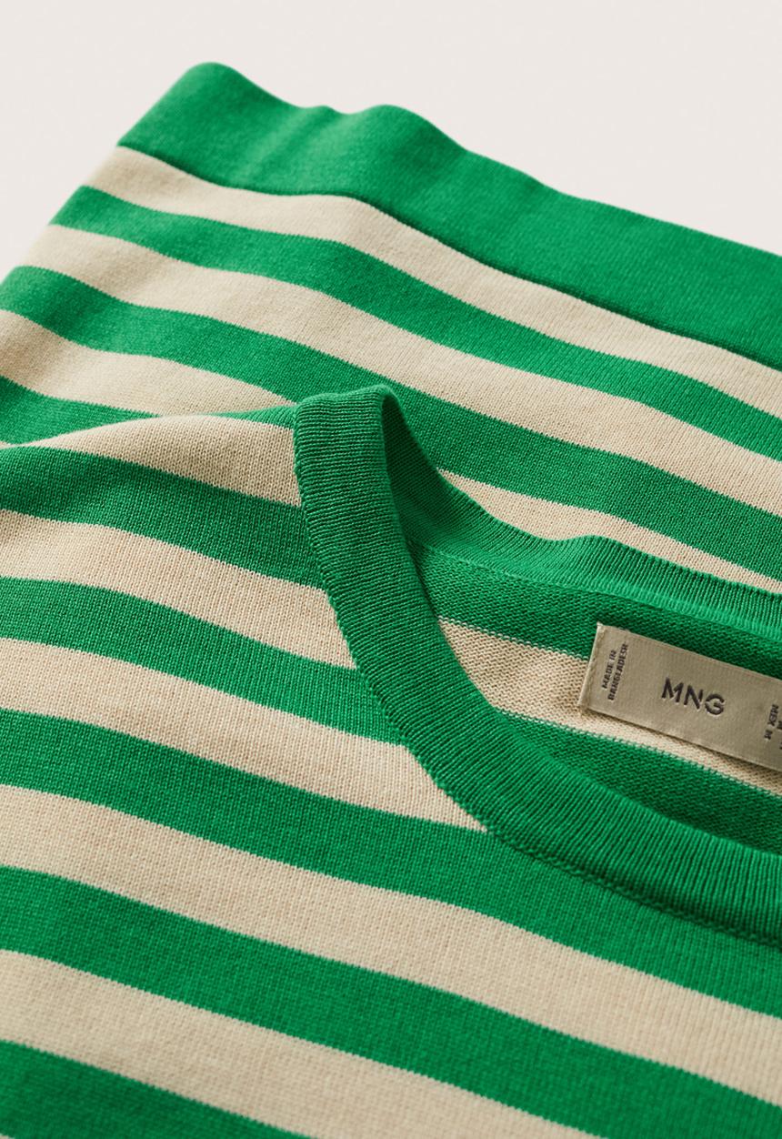 MANGO - Thor striped T-shirt  - green