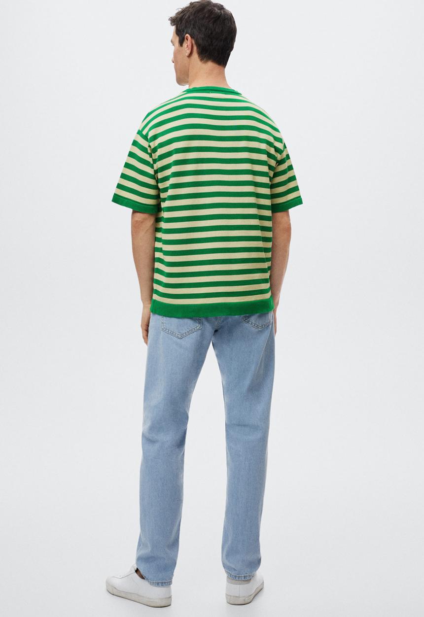 MANGO - Thor striped T-shirt  - green